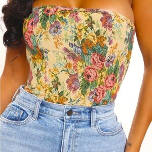 The Jacquard Reset Floral detailed Corset Top - BNWT (Medium)
